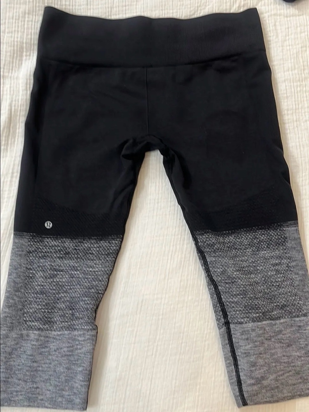 lululemon athletica Black and Gray Ombre Seamless Leggings